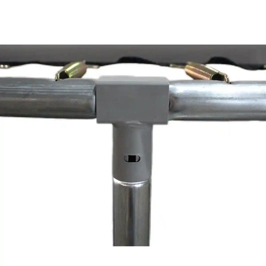 FUNJUMP 12 FT BLUE TRAMPOLINE WITH OUTSIDE SHORT POLE SAFETY NET AND LADDER