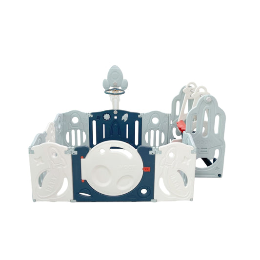 "FOLDABLE PLAYPEN 10 SIMPLE PANEL, 1 GAME PANEL, 1 DOOR "