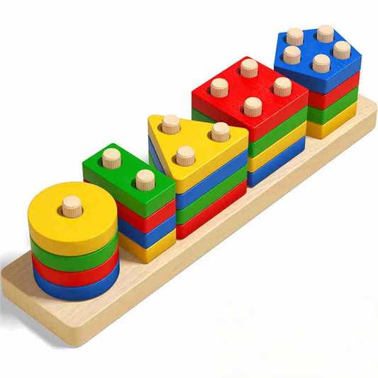 Early education equipment geometric set columns, infant and child intelligence assembly building blocks boy toys