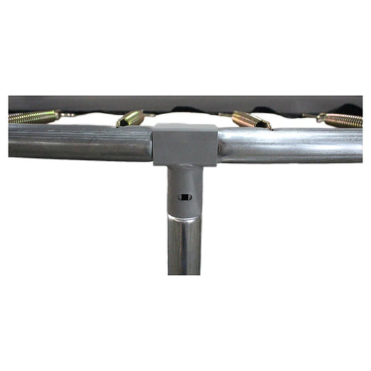 FUNJUMP 10 FT BLUE TRAMPOLINE WITH OUTSIDE SHORT POLE SAFETY NET AND LADDER