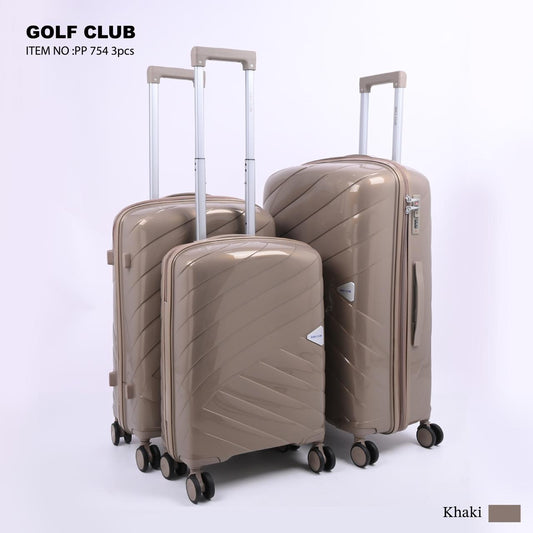 Golf Club Travel Trolley Bag 3PCS Set (Khaki)