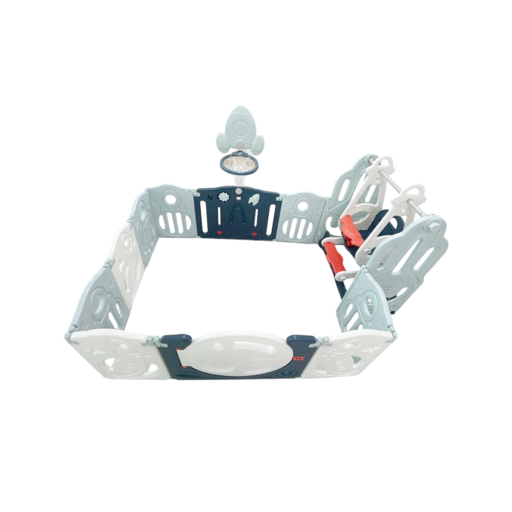 "FOLDABLE PLAYPEN 10 SIMPLE PANEL, 1 GAME PANEL, 1 DOOR "